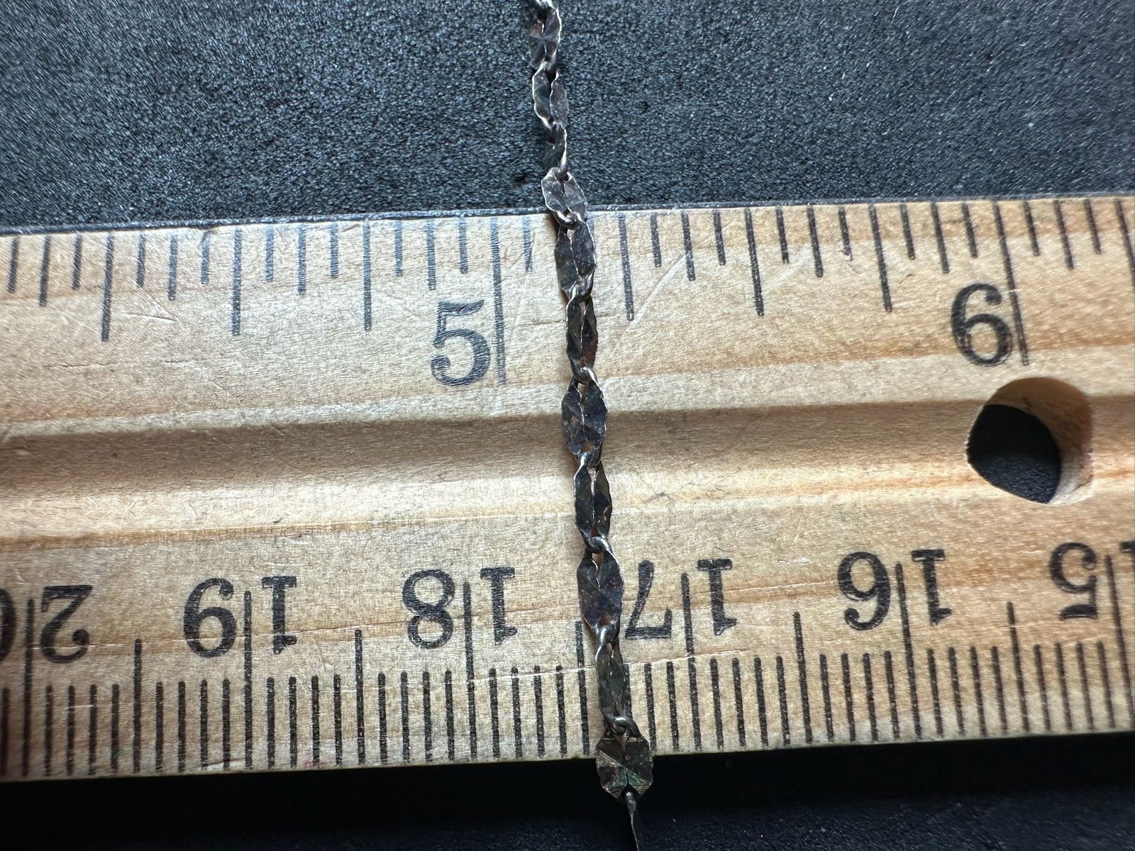 0.91g Vintage Sterling Silver 925 Textured Link Chain Bracelet 9 in M