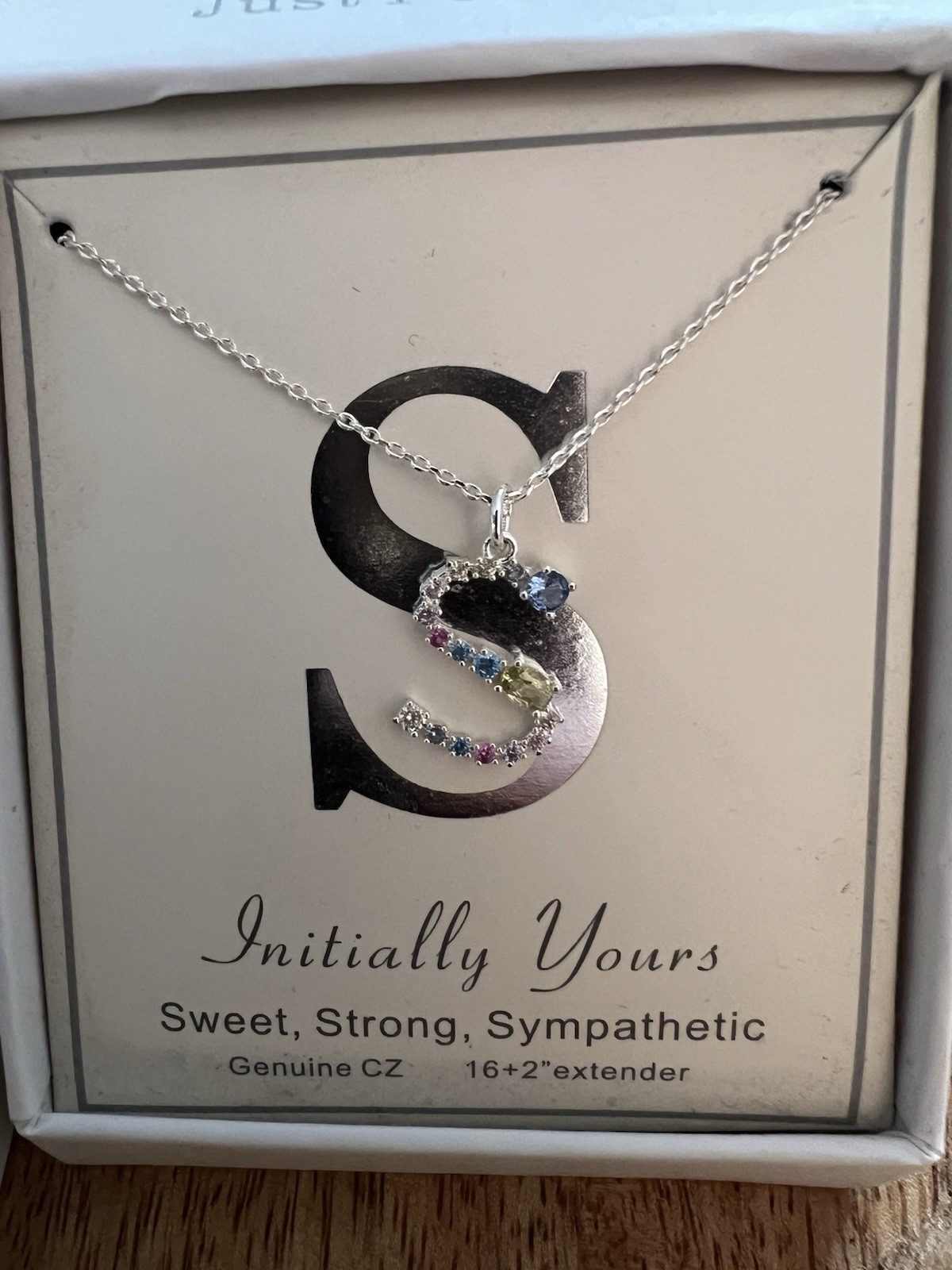 New! With gift box. initially yours S initial necklace