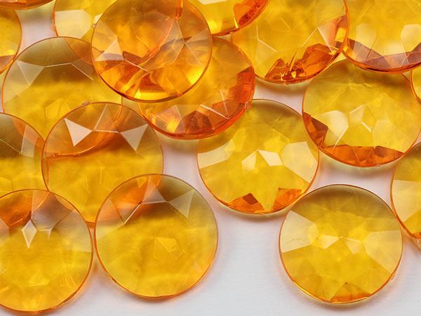 27mm Amber CH16 Round Pirate Jewels For Games and Parties 25 PCS