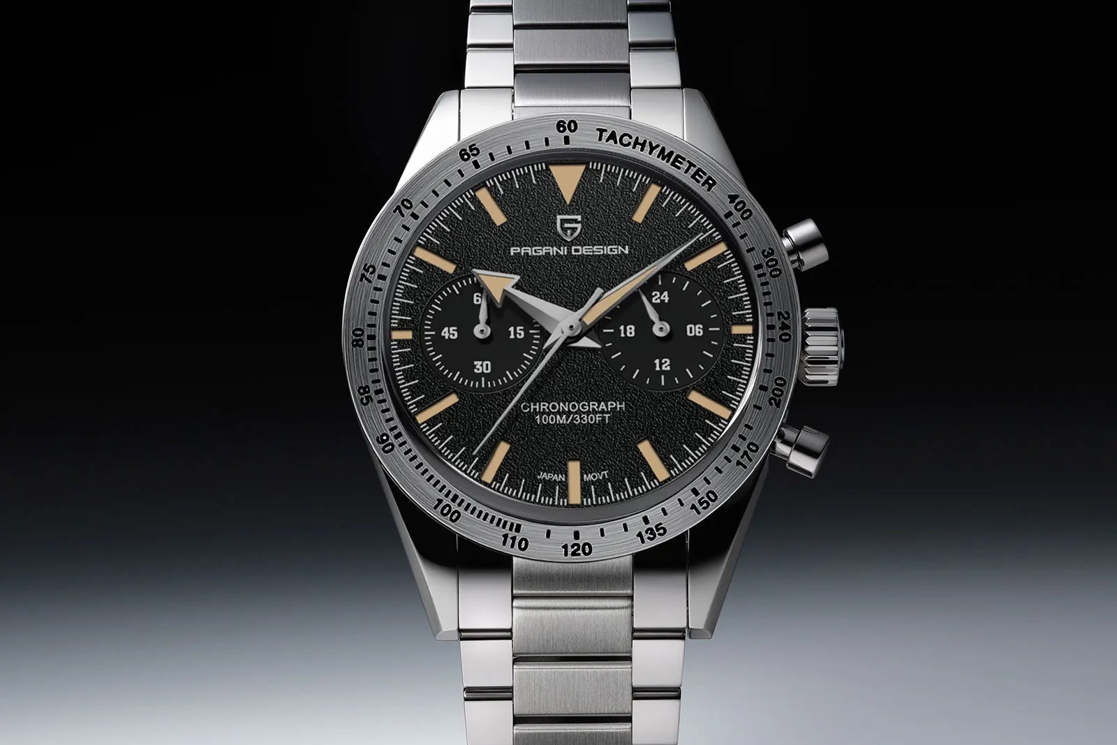 LUXURY PAGANI DESIGN VK64 Moon Quartz Watch Men Retro Speed Chronograph Sapphire
