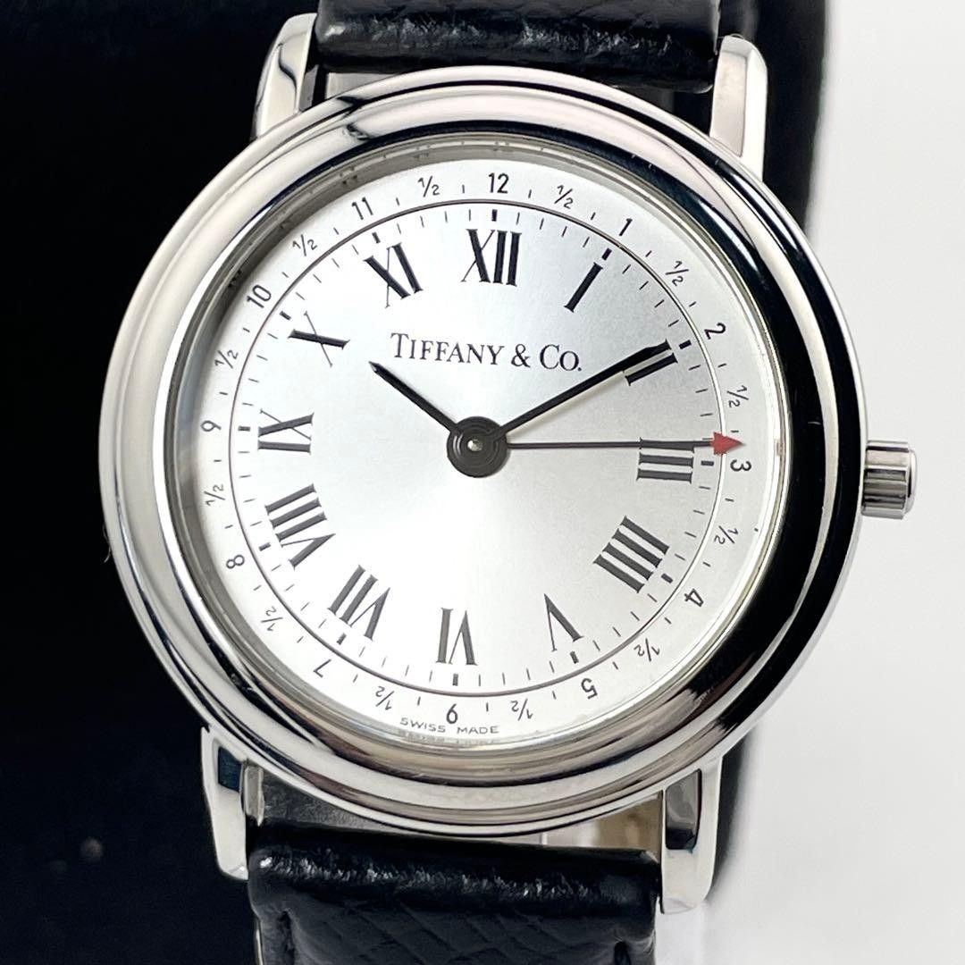 [B1P] Tiffany M191 Round Alarm Quartz Silver Dial Mens Wristwatch [w9t]