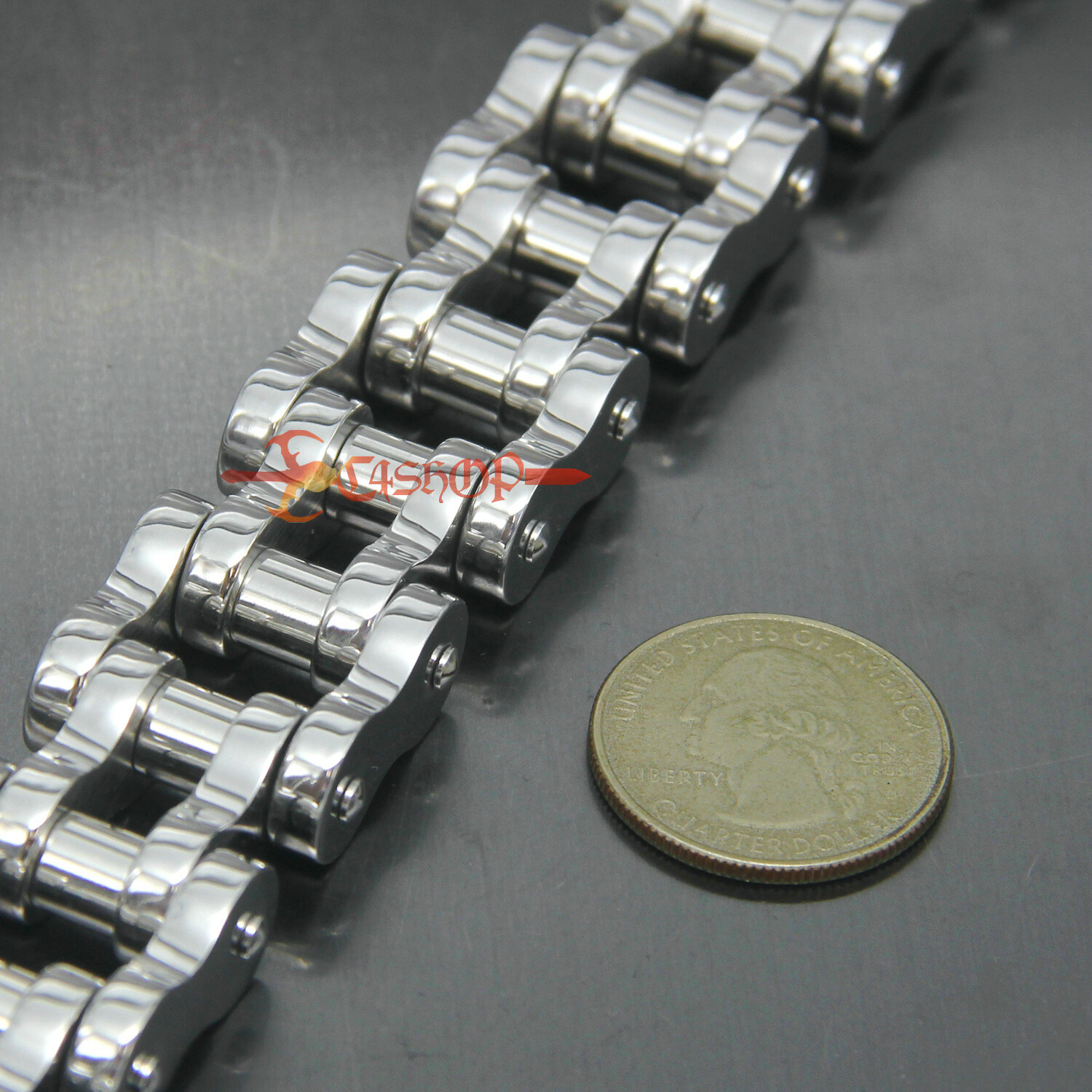 Heavy Chunky Motorcycle Bike Chain Mens Bracelet Stainless Steel Huge Biker 22mm
