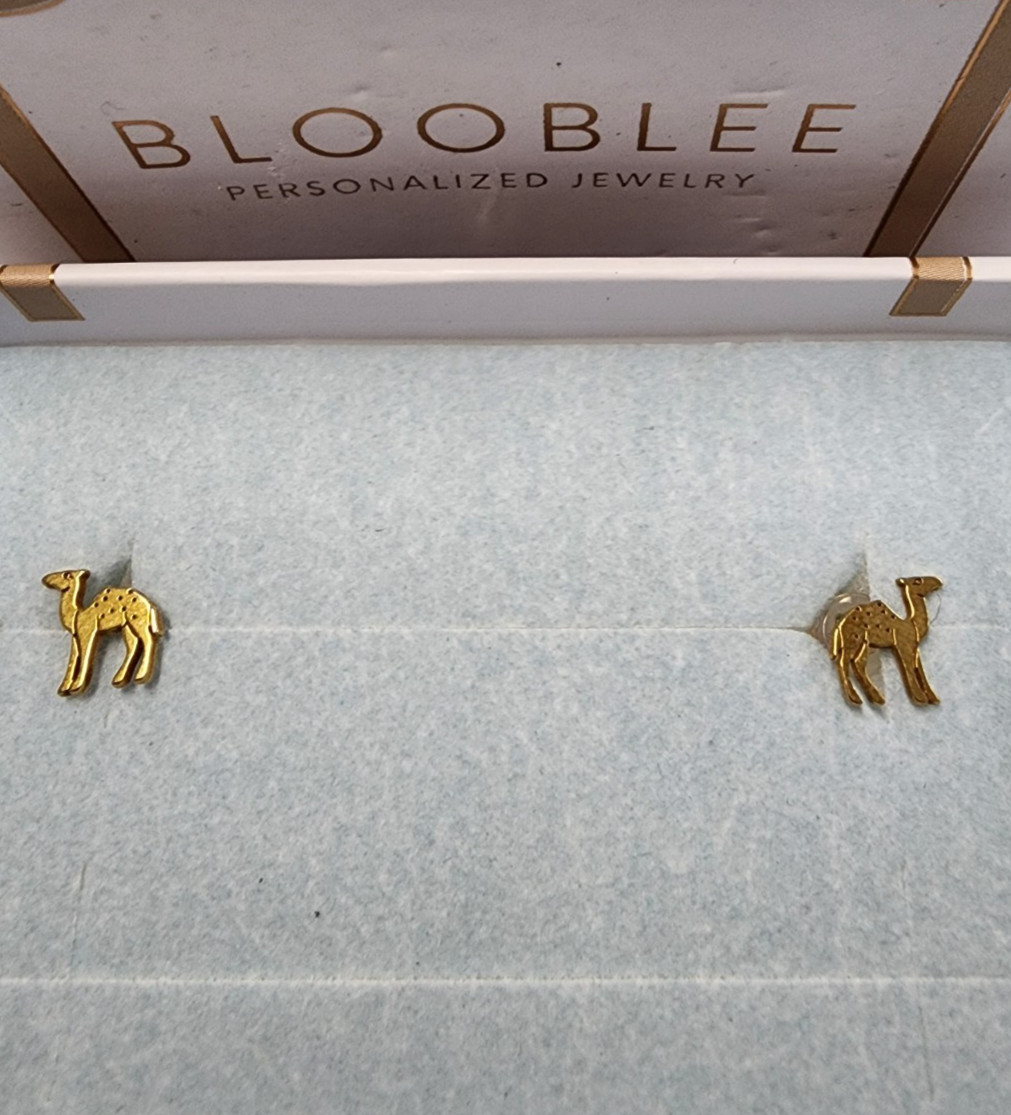 Blooblee 24k Gold Filled Camel Stud Earrings 8mm