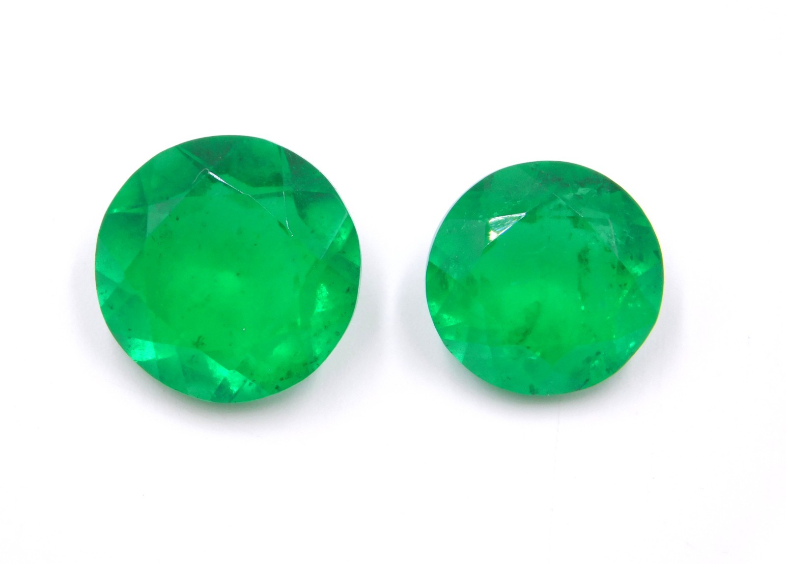 15 MM Doublet Emerald Round Cut Lab Created Loose Gemstone 9.45 Cts 1 Pcs P-3788
