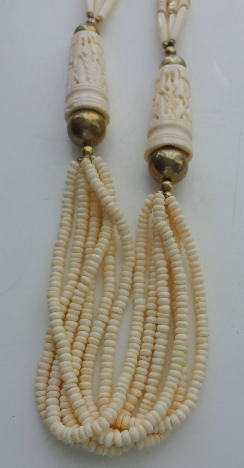 Atq African Berber Taureg Zoo Beads Statement Oval Figural Unisеx Necklace
