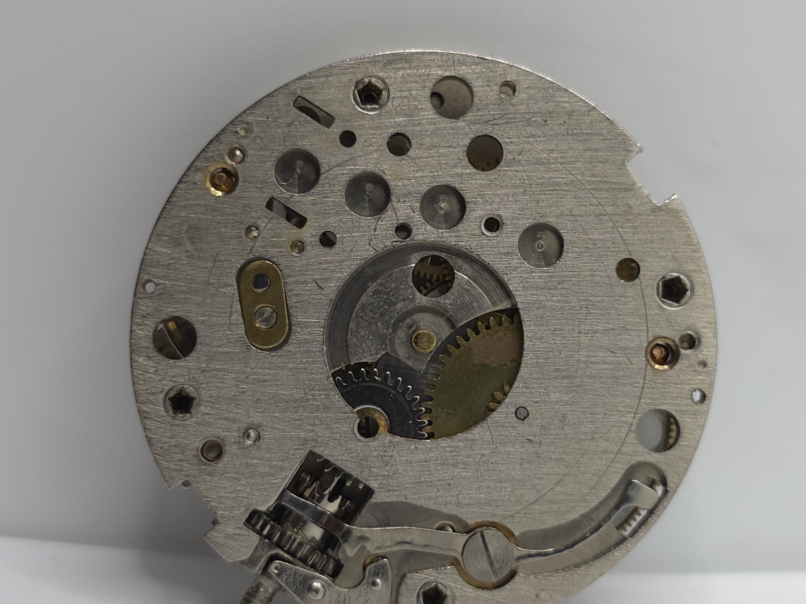 Vintage ORION Watch Movement Cal. BFG 866 Black Dial 2 Hands Main Spring Parts