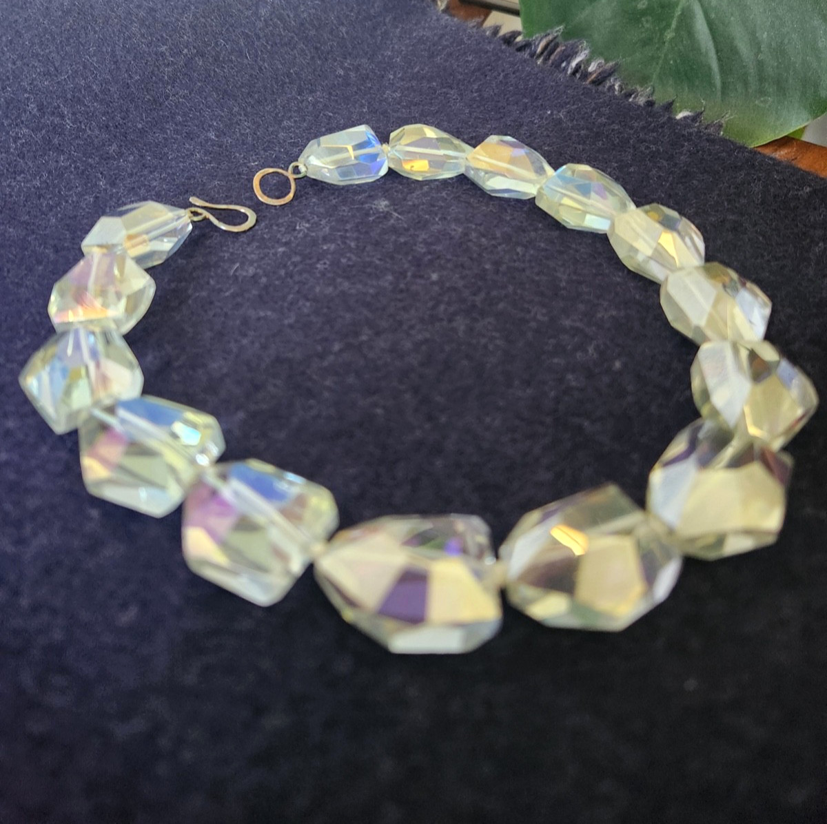 Radiant Rainbow Aurora Borealis Crystal Choker – Faceted Chunky AB Necklace