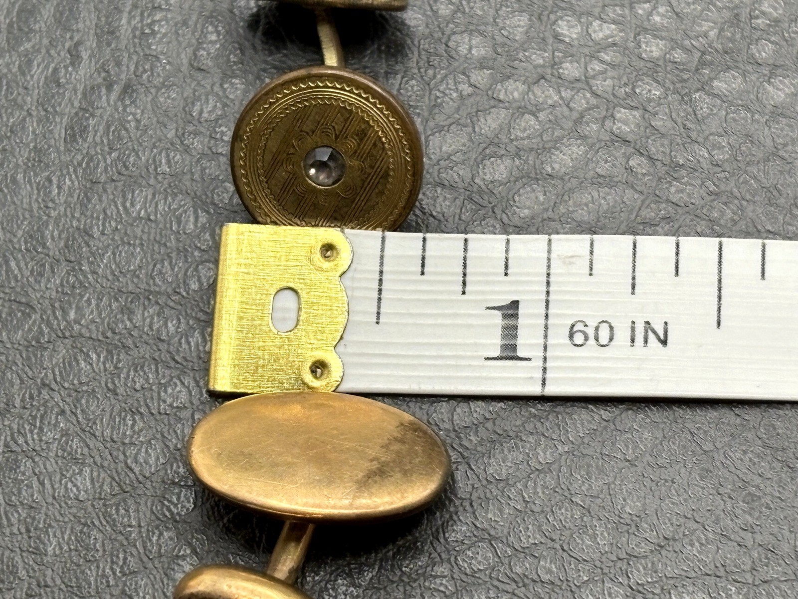 Vintage Lot 2 Pairs Victorian Gold Filled Cufflinks Etched Oval Paste Stones