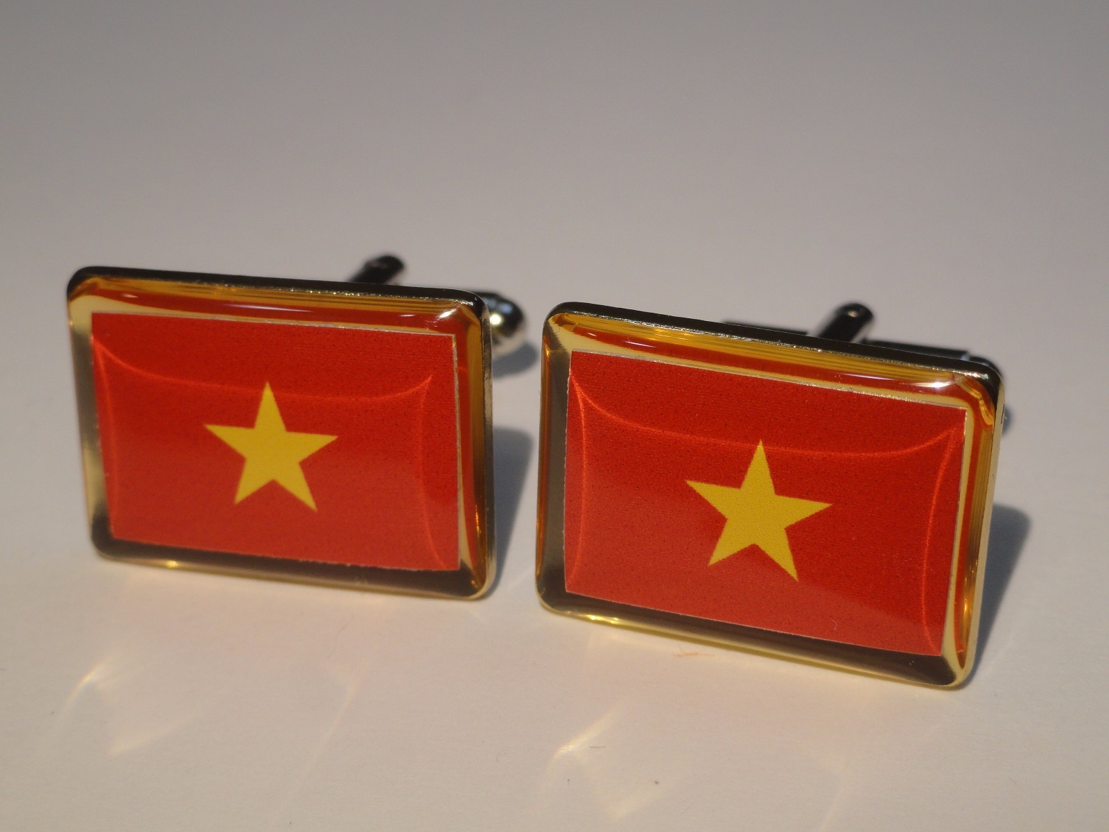 Vietnam Flag Cufflinks–Vietnamese Asian Southeast Asia Hanoi Ho Chi Minh