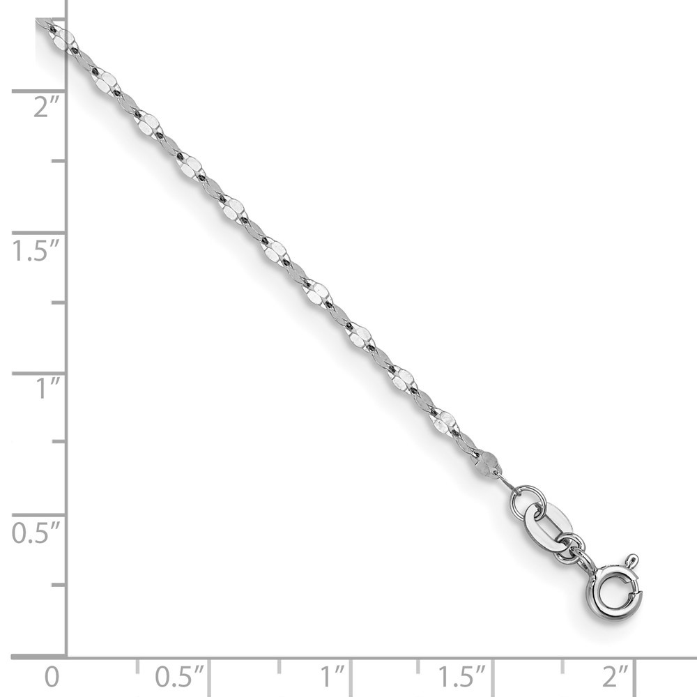 14K White Gold Rhodium-plated Polished 2.0mm Fancy Link Chain Necklace 16″