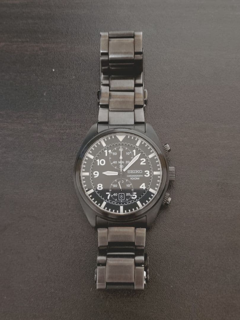 SEIKO Chronograph SNN233-P1 Black Watch From Japan Re-imported model