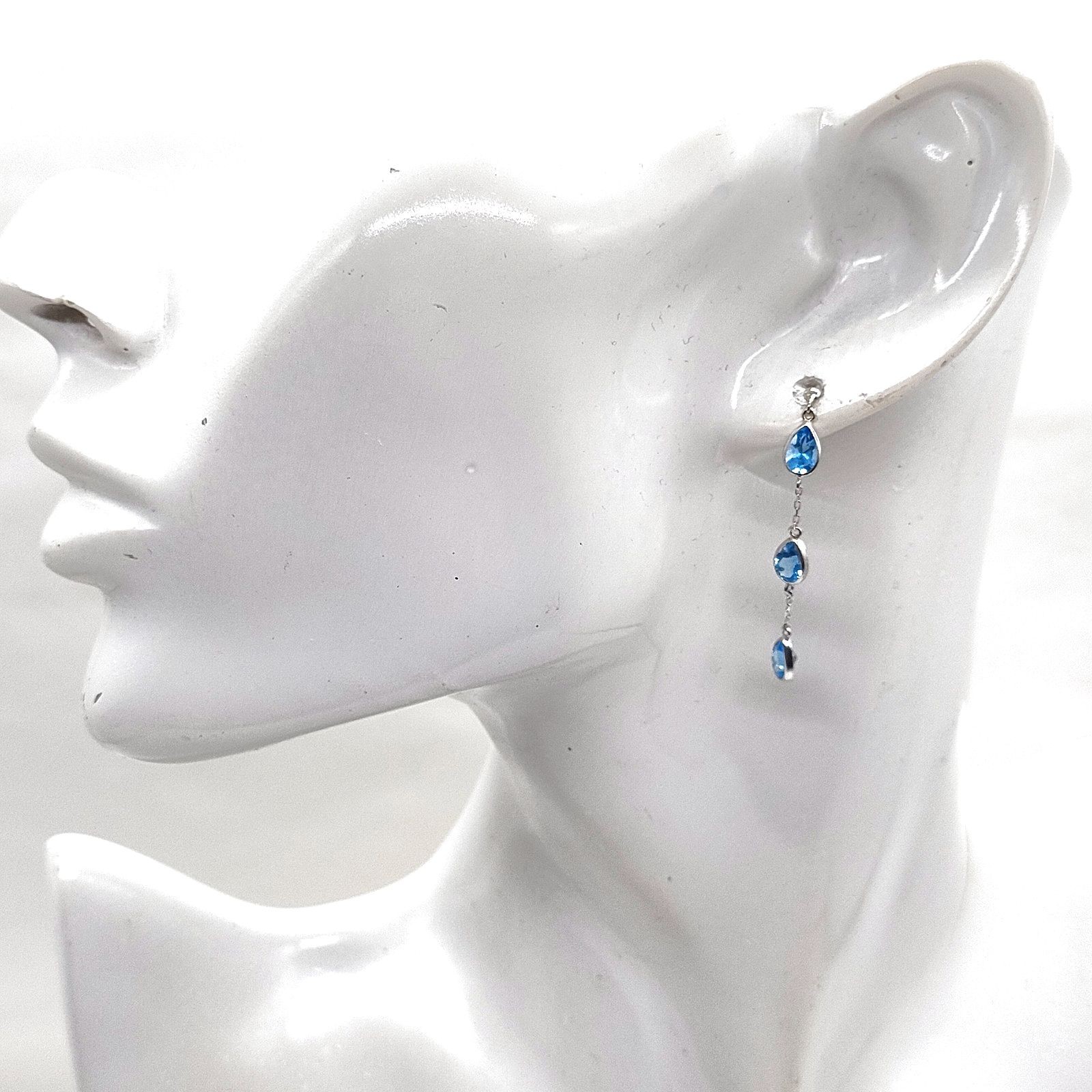 Jewelry Pierced Earring Topaz 2.73ct Platinum 4111060