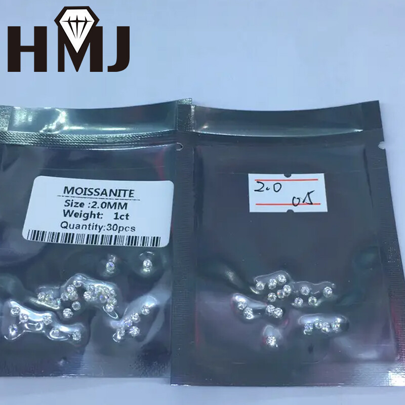 0.8-5mm 1ct Round White D Loose Moissanite Stone VVS1 Brilliant Excellent Cut