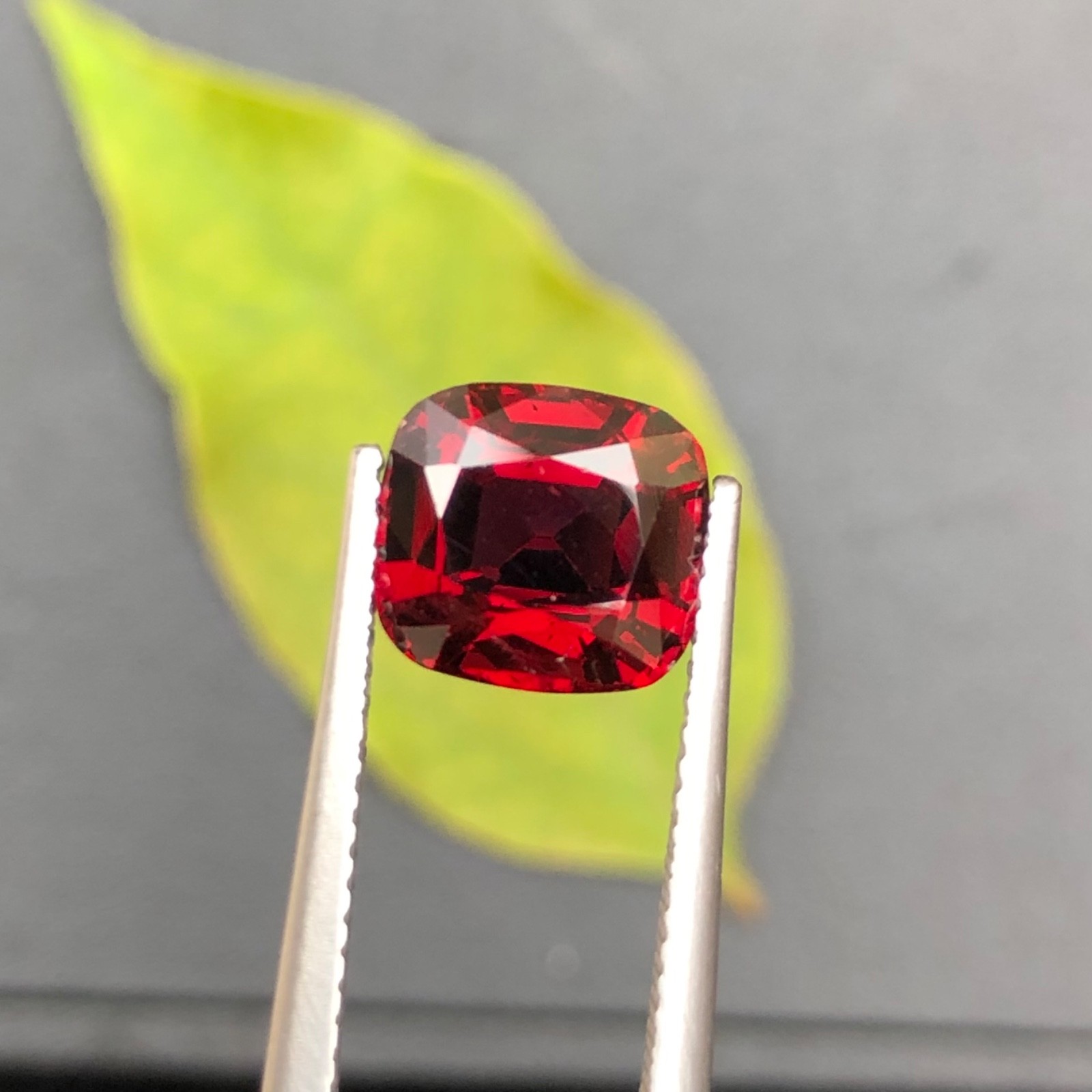 Natural 3.85 CT Red Rhodolite Garnet Cushion Cut Loose Gemstone from Africa