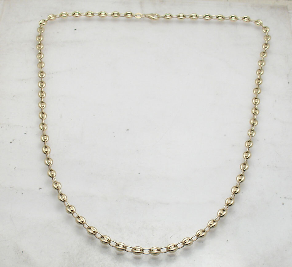 5mm Puffed Mariner Anchor Link Chain Necklace Lobster Lock Real 10K Yellow Gold