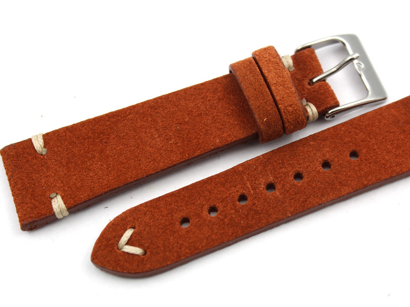 Watch Band Leather Suede Brown Various Sizes Made Italy Top Quality