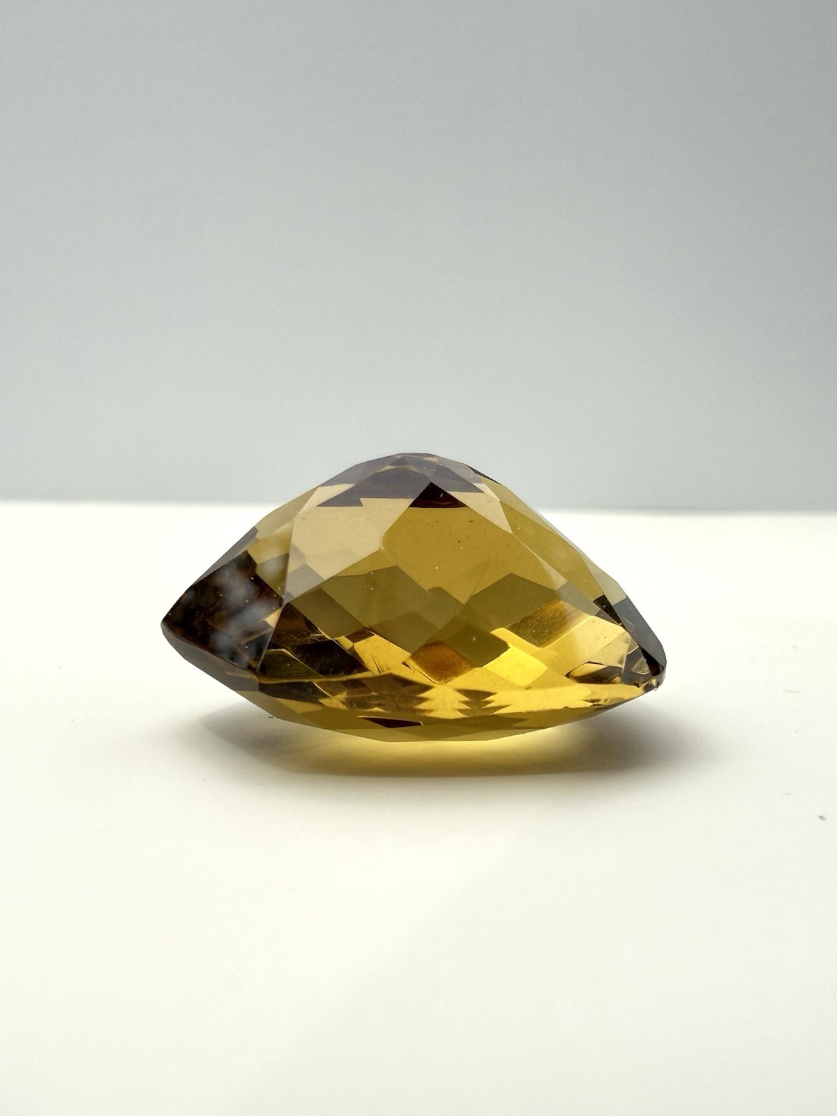 42 Carat Golden Brazilian Citrine – Chevron/Shield Shape, Rose Cut Faceting