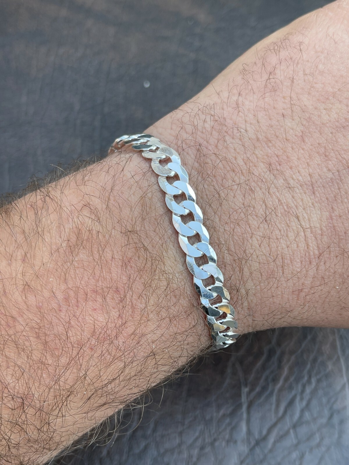 8mm Mens Miami Cuban Bracelet Real Solid 925 Sterling Silver 7″ 7.5″ 8″ 8.5″ 9″
