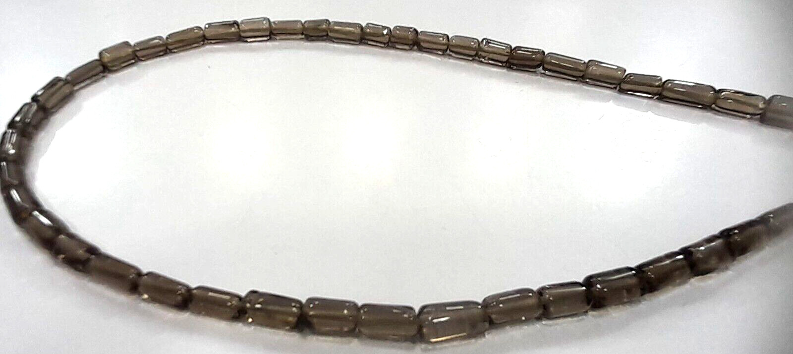 Smoky Quartz Tube Smooth 4X7 -5×8 MM Beads 20″inch 1 Necklace gemstone beads AG