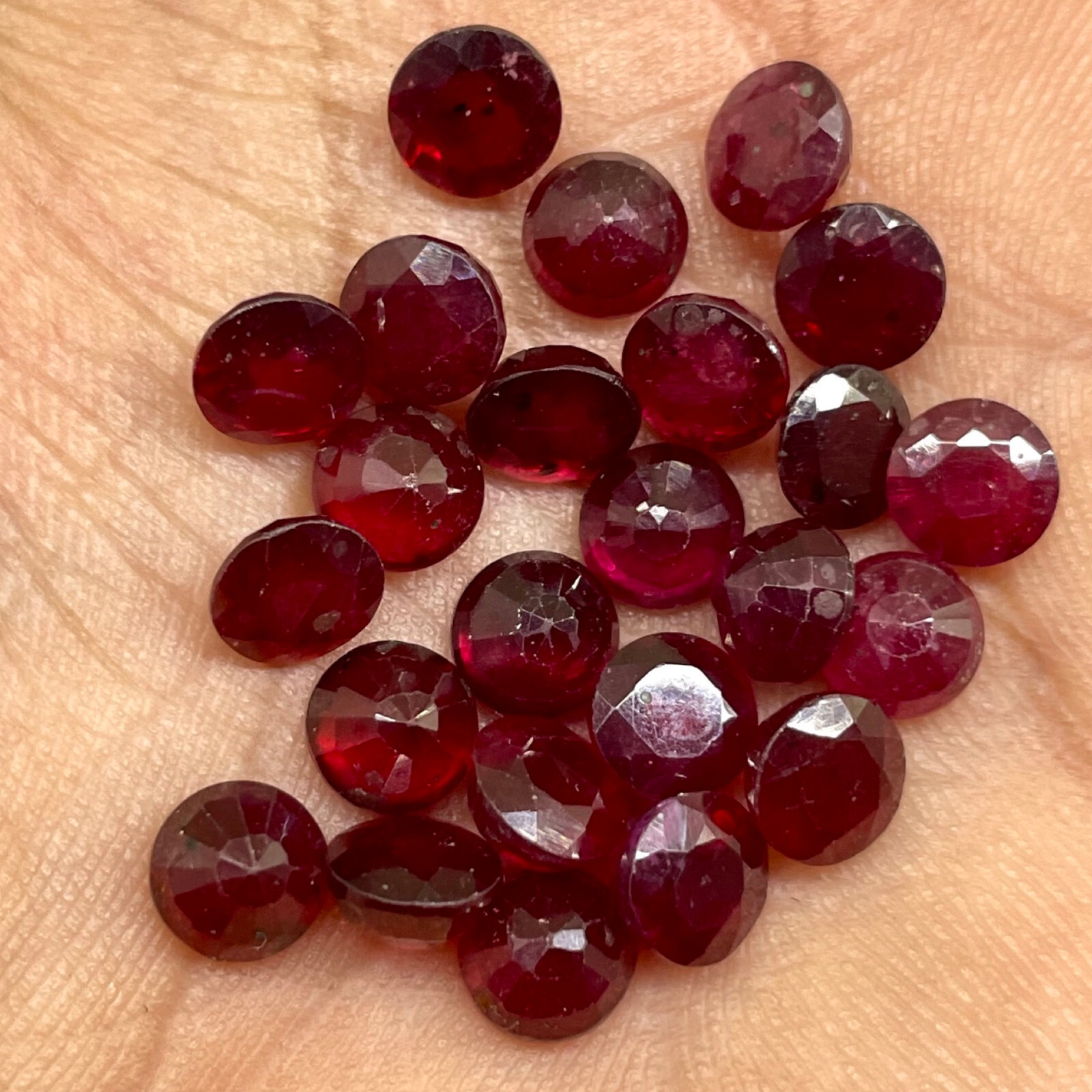 6 Pcs Natural Ruby 6mm Round Cut Rich Red Loose Gemstones Wholesale Lot