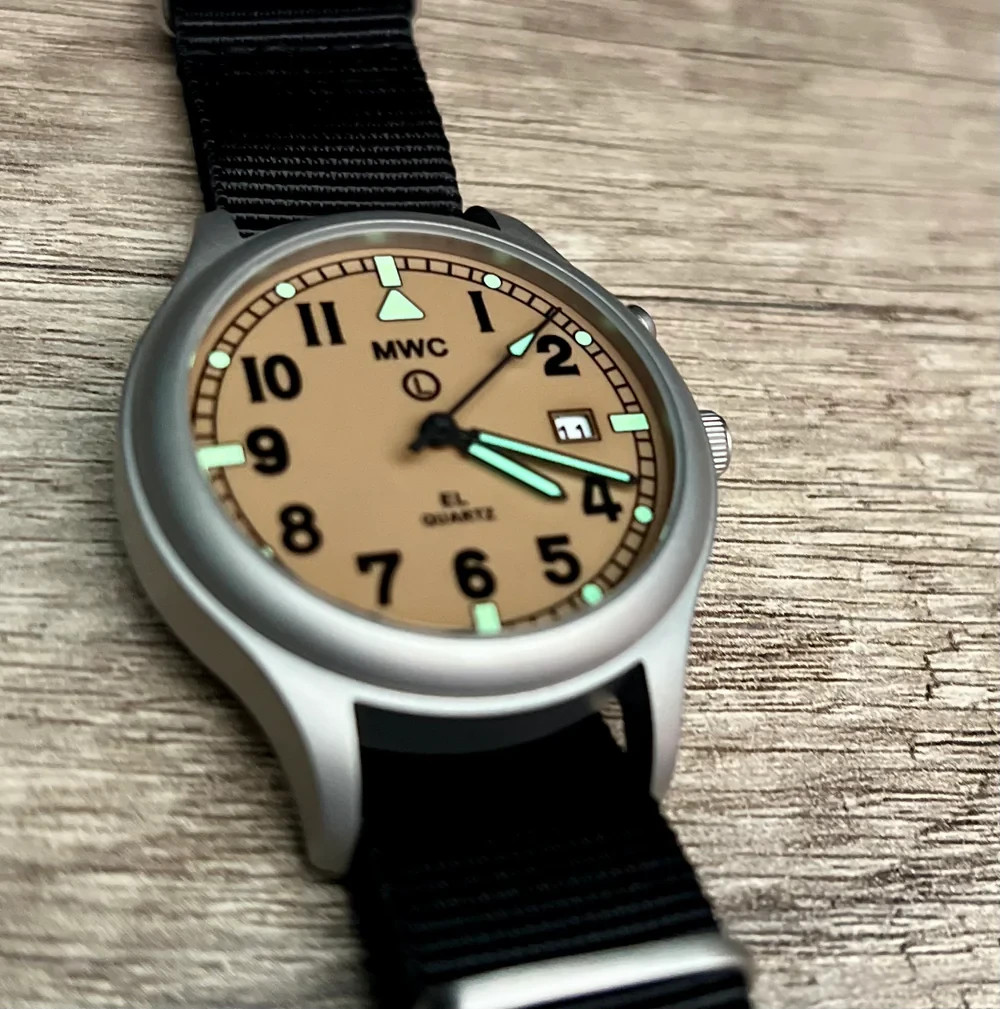 MWC G10EL Stainless Steel General Service Watch Electroluminescent (EL) Backlit