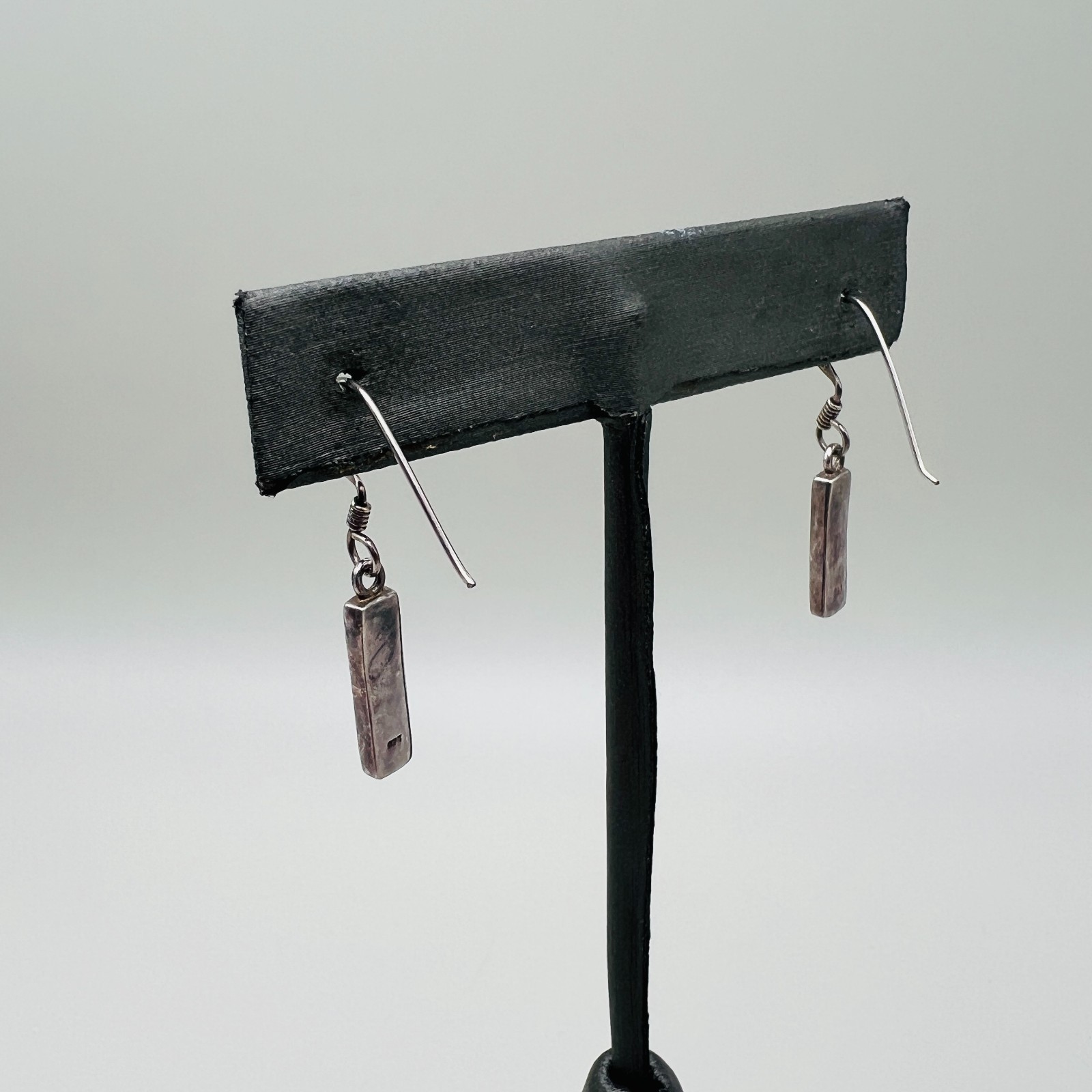 Abalone Pierced Sterling Silver Earrings Drop Bar Dangle Mother of Pearl Shell