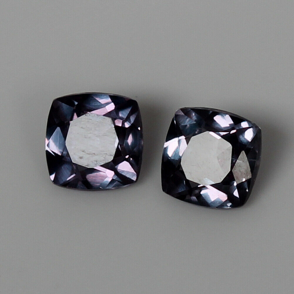 7.00mm Pair Natural Loose Gemstone Color Changing Alexandrite 4.30 Ct Square Cut