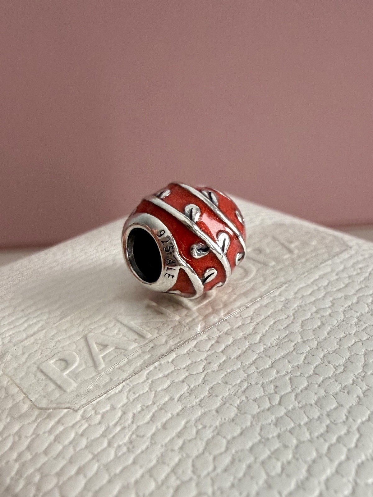 PANDORA STERLING SILVER RED VINES ENAMEL CHARM #790525EN17 AUTHENTIC RETIRED