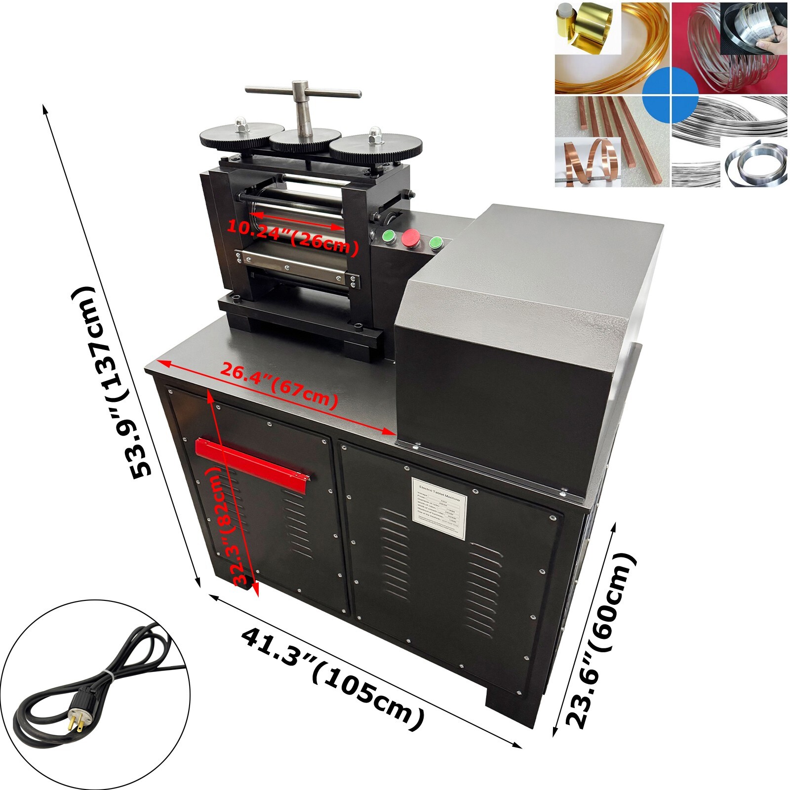 220V Single Phase Electric Rolling Mill Metal Jewelry Flake Making Machine 4000W