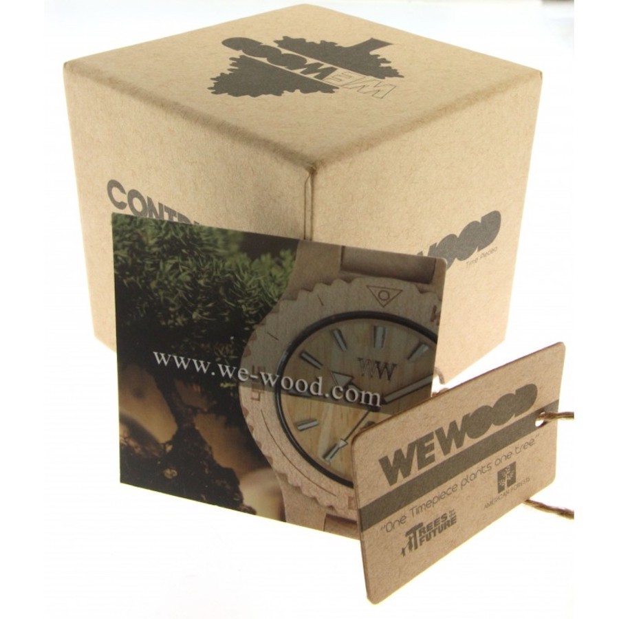 WeWOOD Phoenix Chrono Teak Black Watch – No Import Fees – FedEx Shipping