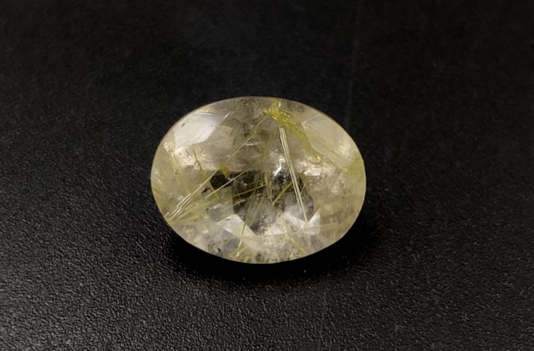 4 Ct Natural Rutilated Quartz Gemstone 11.6X9X6.8mm Oval Shape W5874