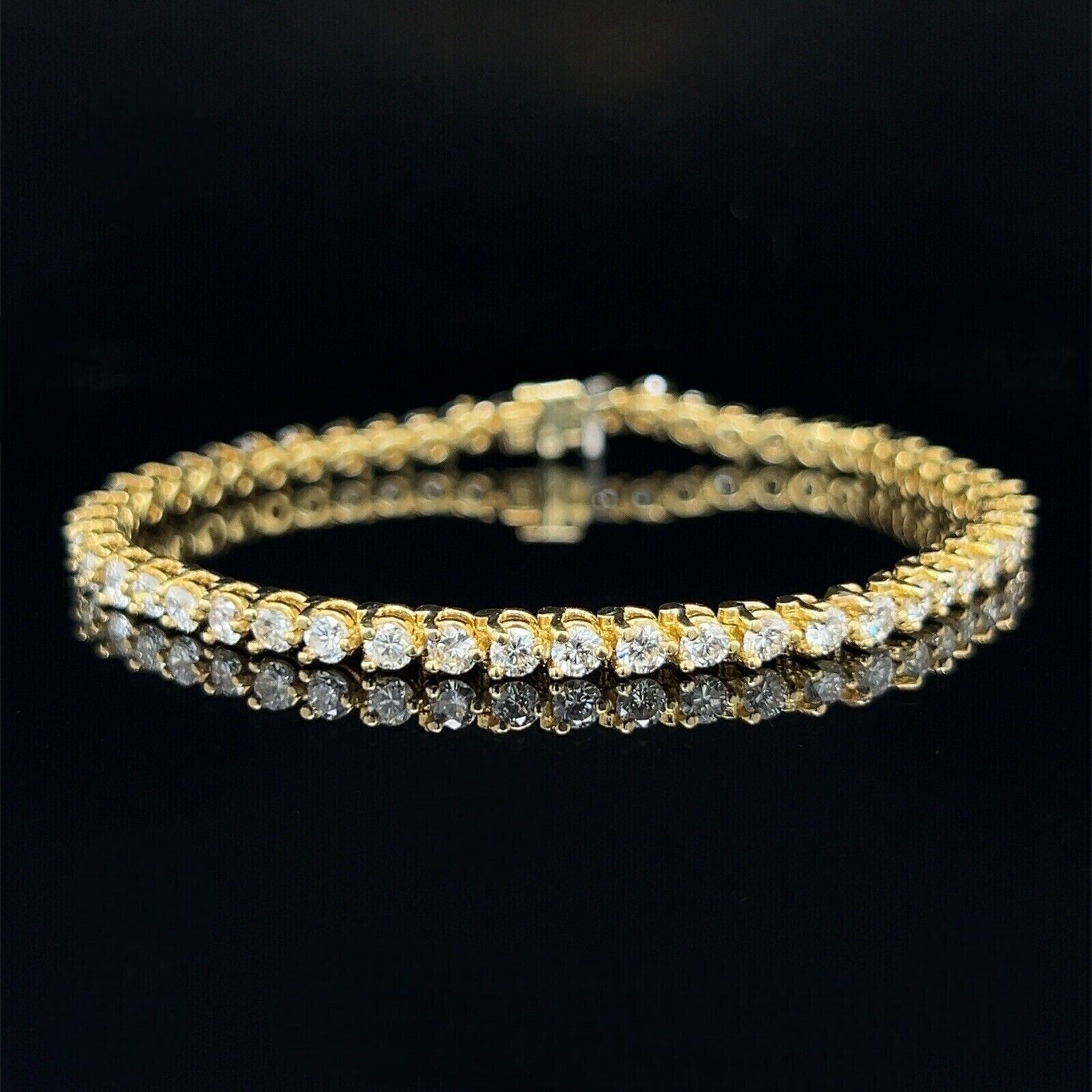 6.60Ct Round Lab Grown Diamond Martini Set Tennis Bracelet 14K Yellow Gold