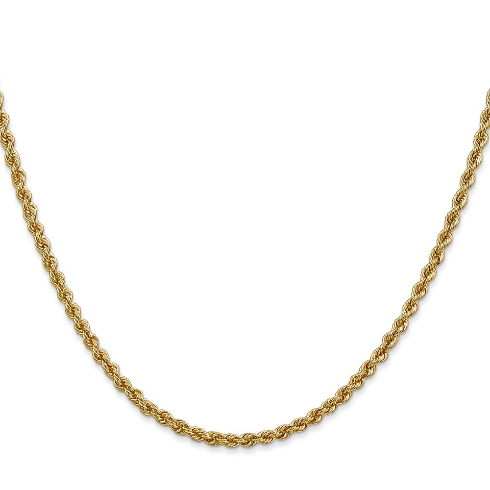 10k Yellow Gold 2.5mm Solid Regular Rope Chain Necklace 20″ 9.05gm