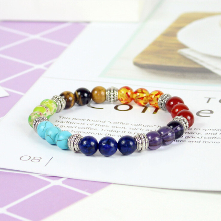 7 Chakra Natural Stone Reiki Energy Healing Women Men Charm Bracelets Jewelry
