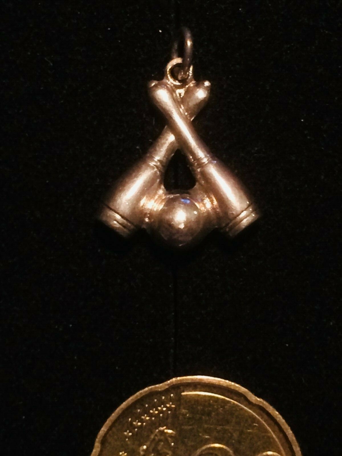 Silver Pendant Cone Pin Bowling 925 Hallmarked 4g 2.5cm Sports