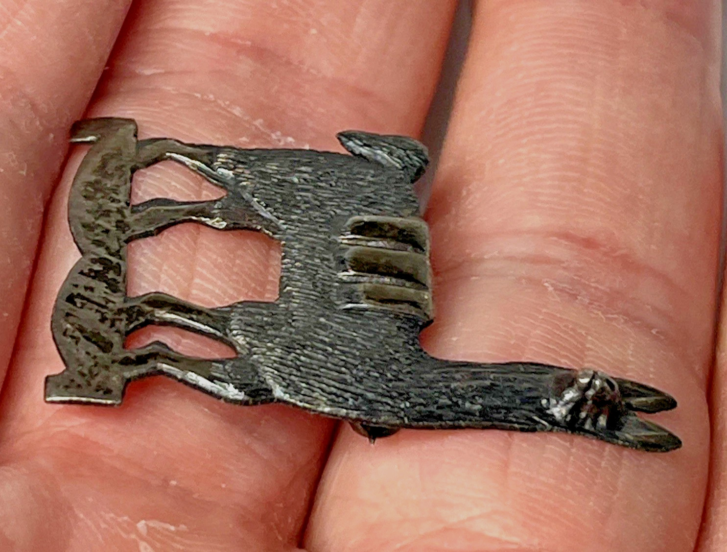 Vintage LLama Brooch Dellapina Signed 925 Peru Sterling Silver Pin , Some Patina