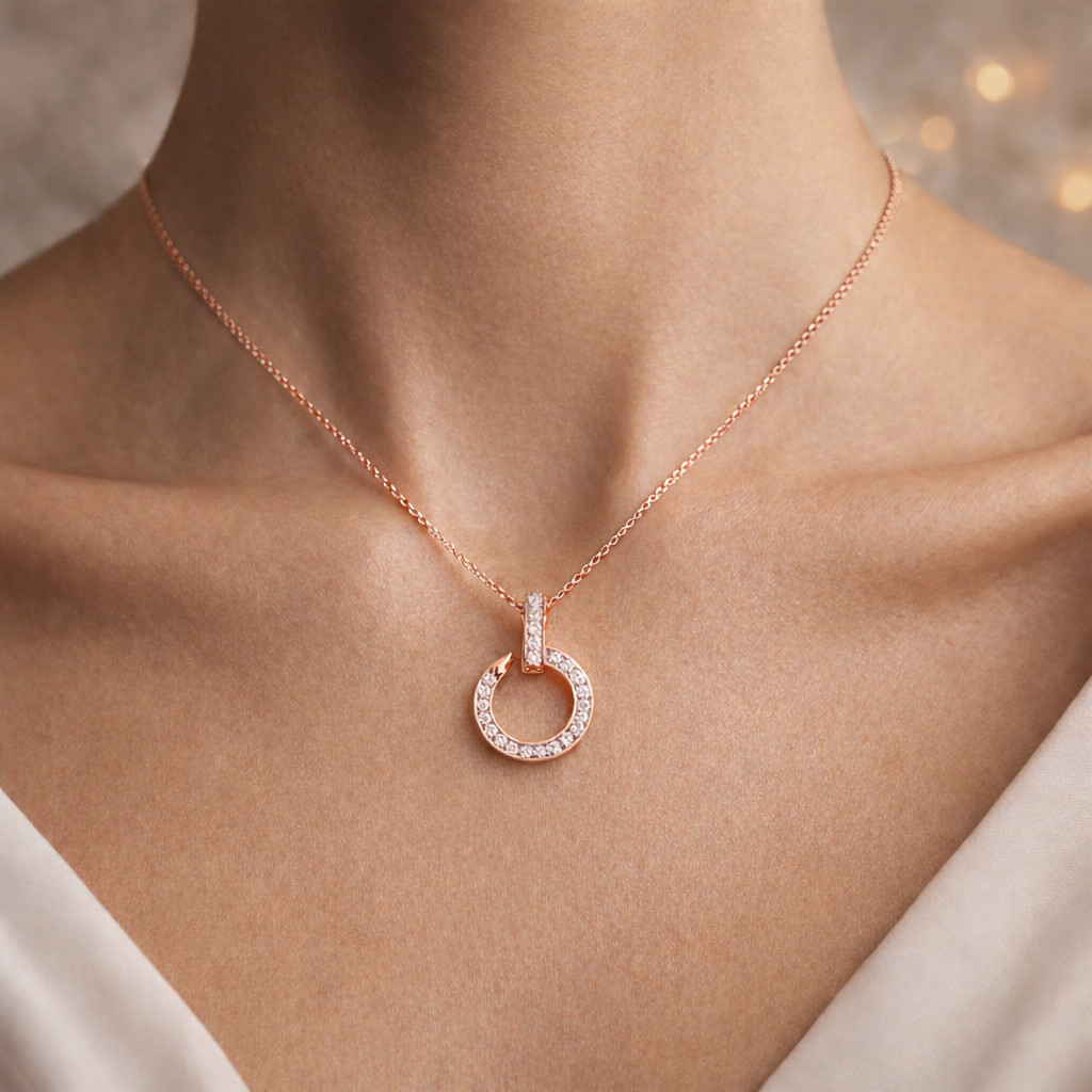 0.35 Ct Round Cut Lab Grown Diamond Pendant Necklace Sterling Silver Women Gift