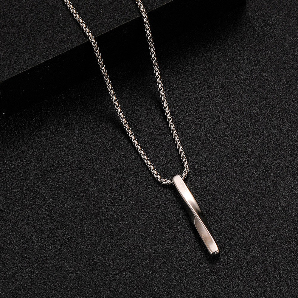 Pendant Necklace Stainless Steel Stick Silver 23.62 in Men N88