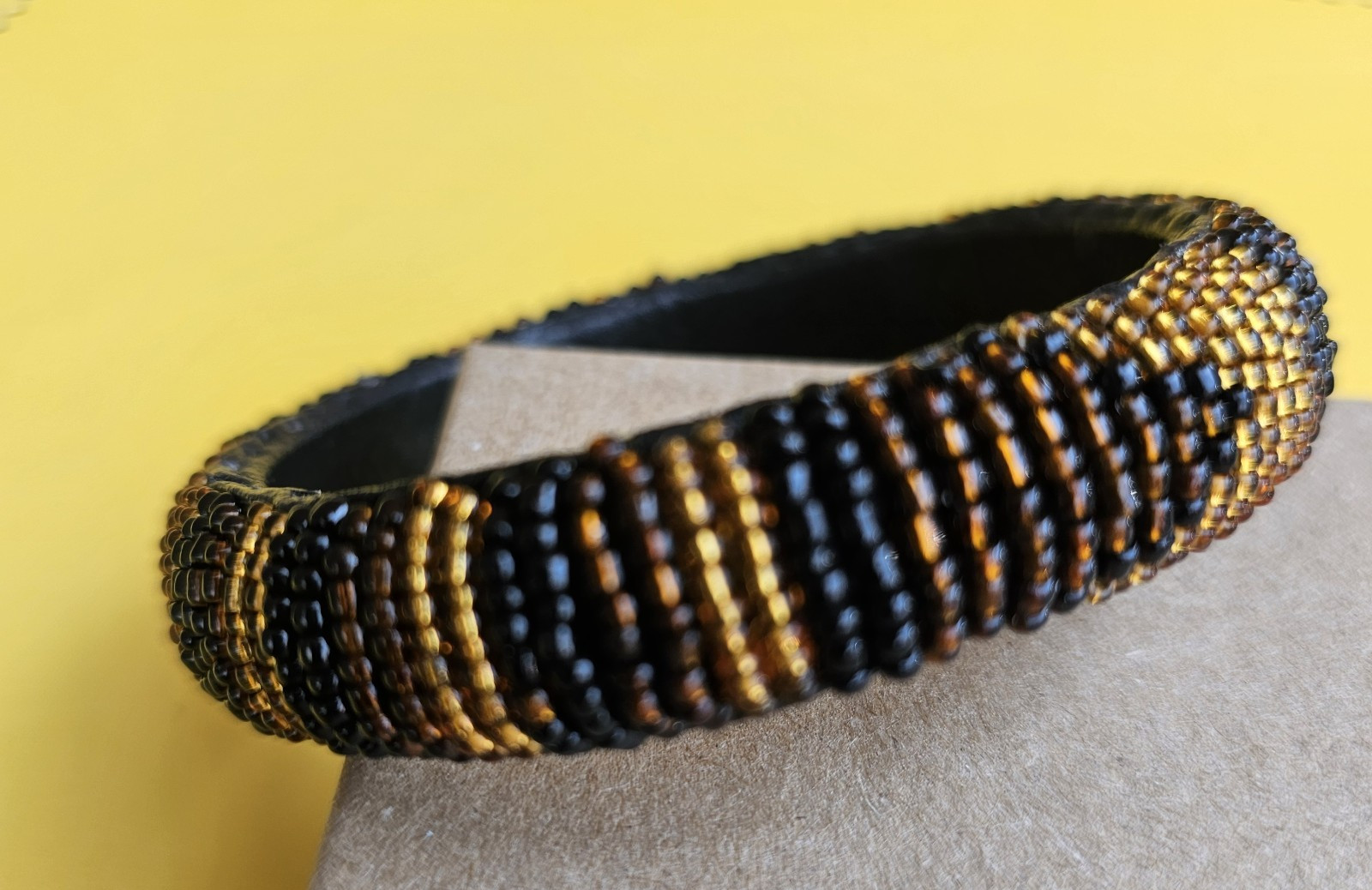 African- Maasai Beaded Leather Bangle Bracelet- Handcrafted in Kenya- New- b