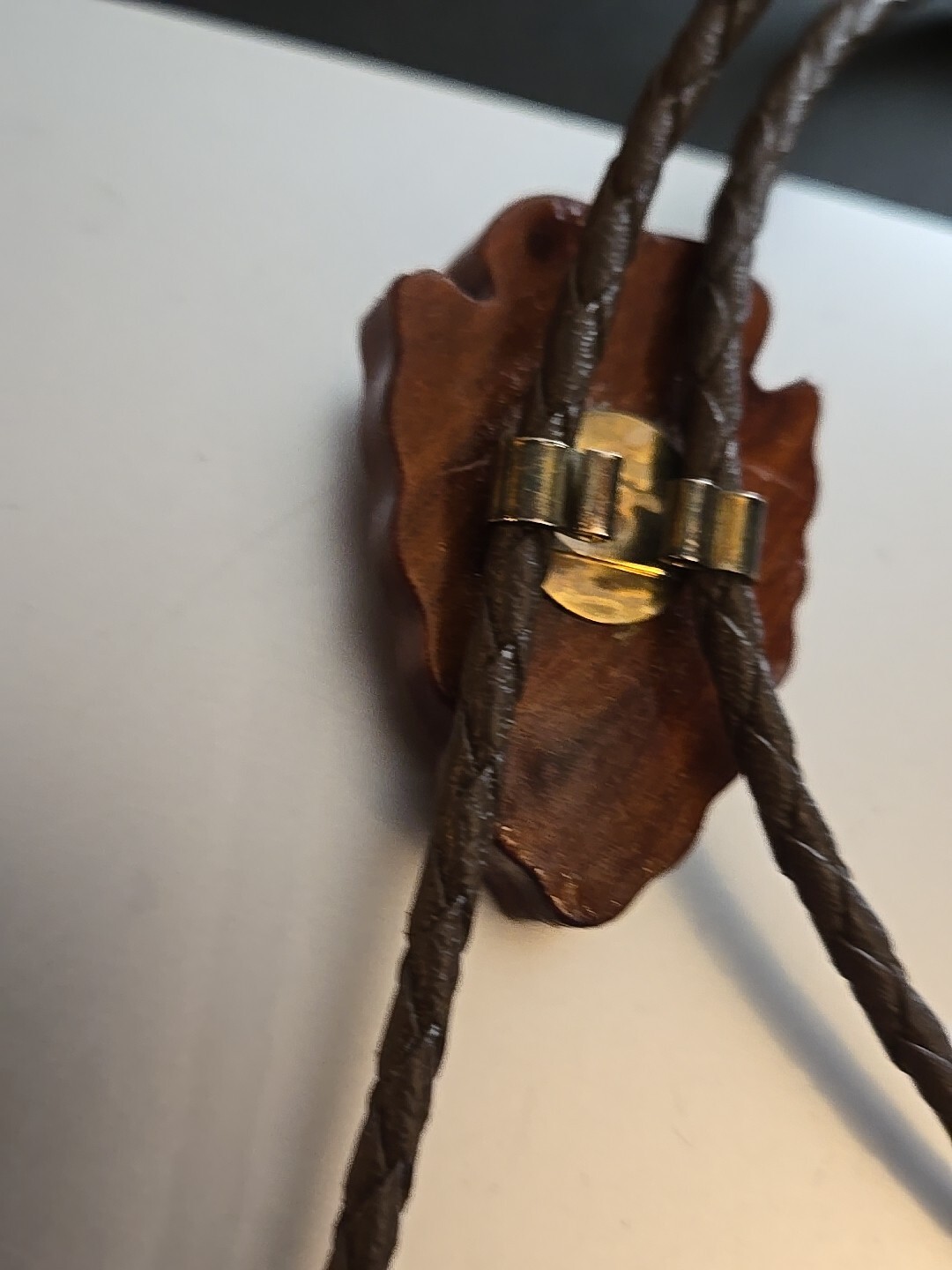 VINTAGE LOT 3 BOLO LEATHER, FABRIC NATURAL WOOD FAUX TURQUOISE ARROWHEAD