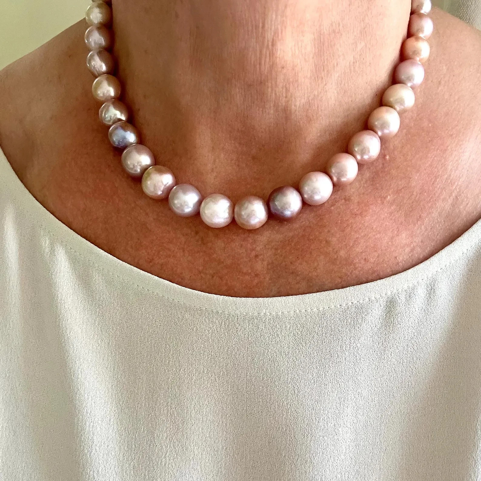 Baroque Pearl Necklace | Multicolor Pink Pearls | Gold Filled, 14 to 17″