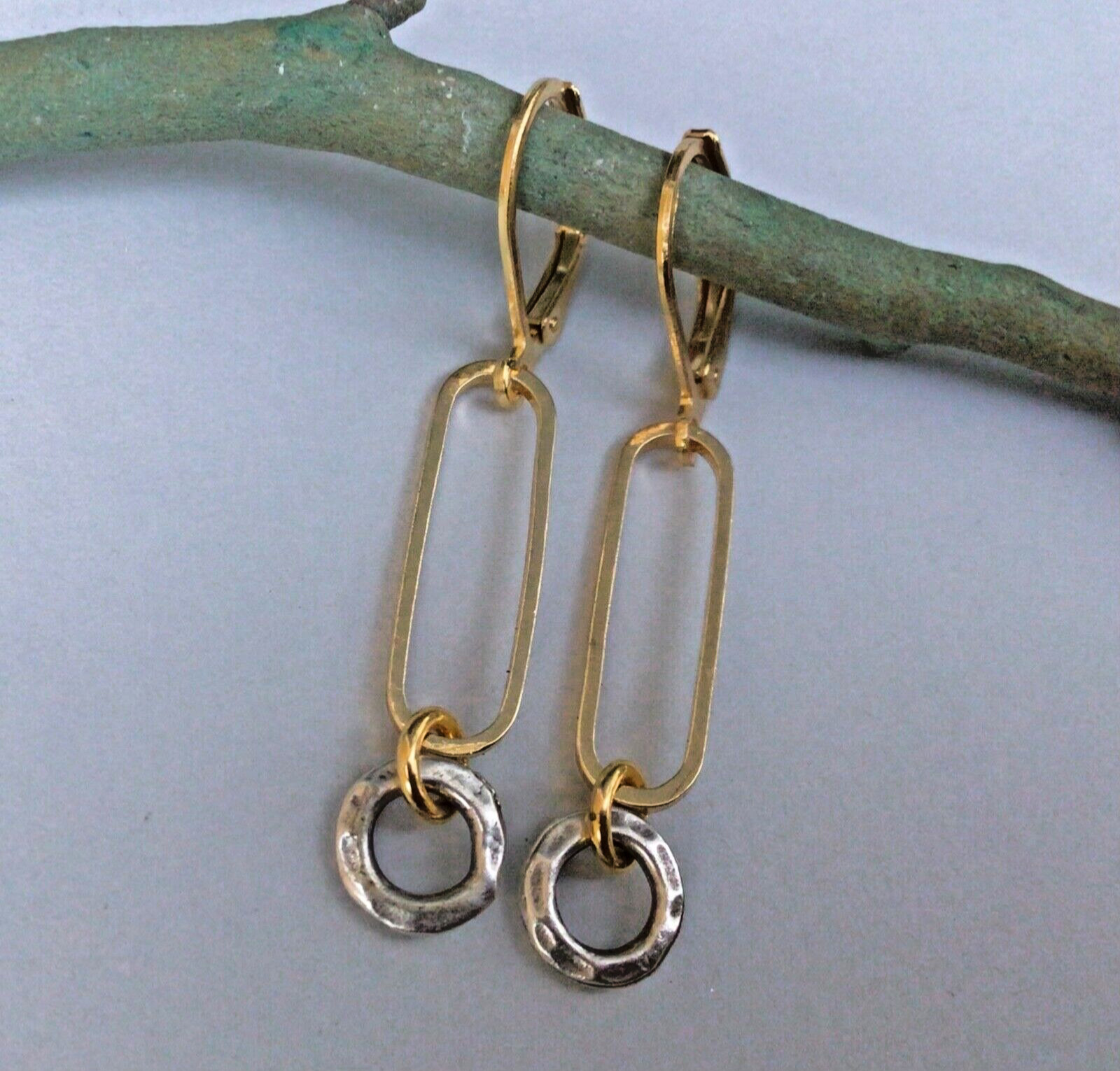 NEW HANDCRAFTED SUNDANCE CHARM LINK EARRINGS HANDMADE ARTISAN JEWELRY