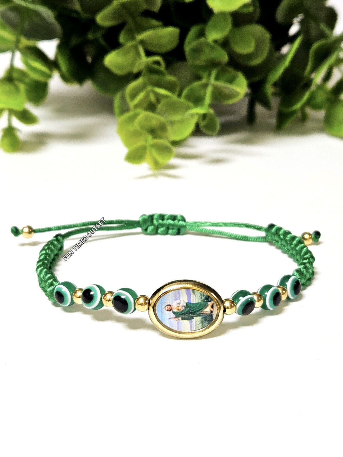 1 Pc San Judas Tadeo Mal De Ojo Proteccion Pulsera St Jude Evil Eye Bracelet