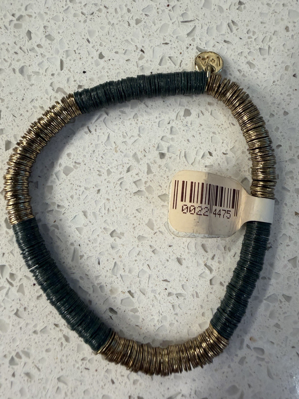 INK + ALLOY Grace Sequin Stretch Bracelet Stack Set 3 Gold Emerald NWT