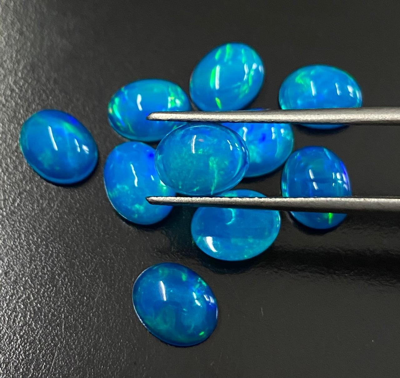Sky Blue Ethiopian Opal Oval Cabochon– Loose Gemstone for Making 3x5mm – 8x10mm