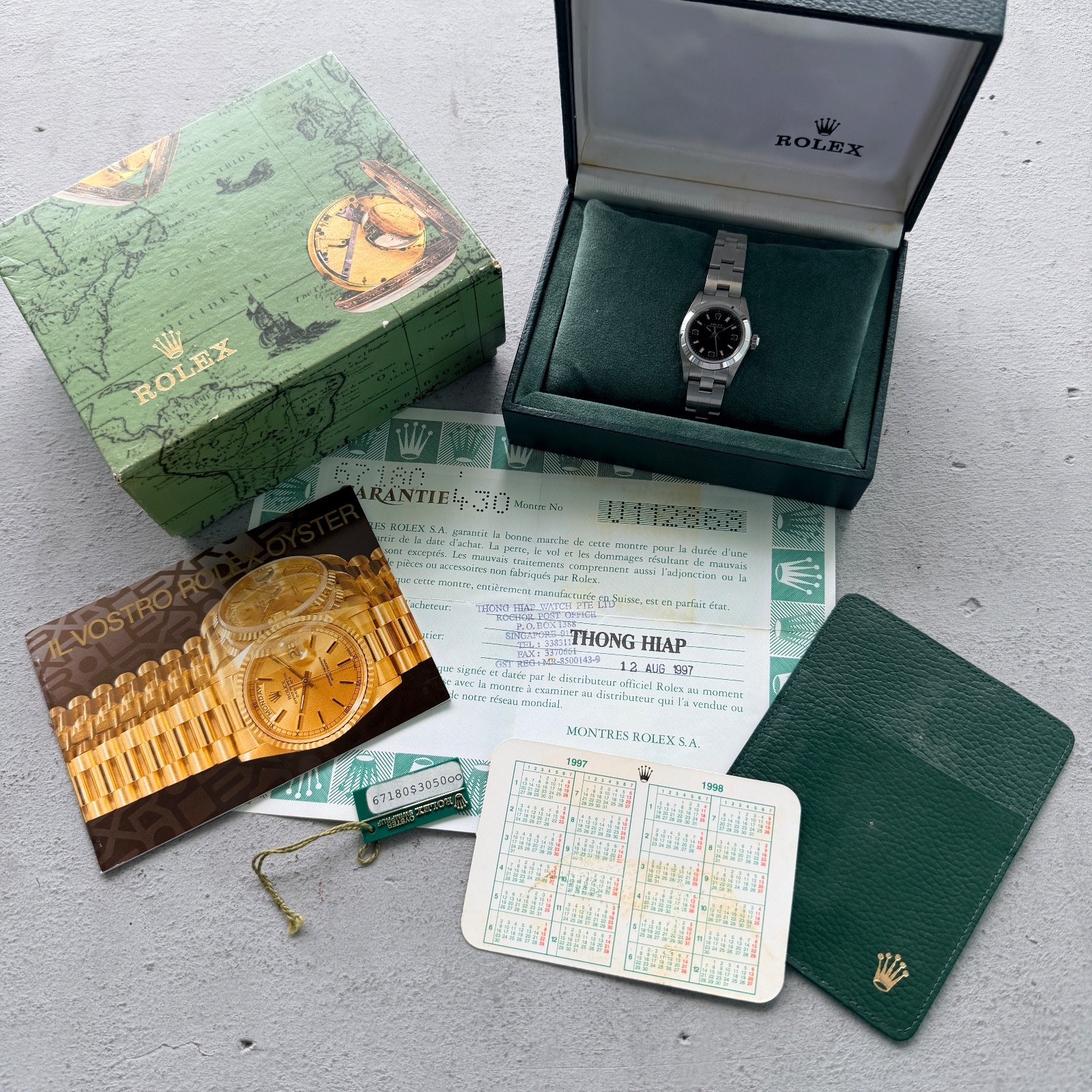 1997 Rolex Date 67180 – Box Papers – Polished and Serviced! Black Dial
