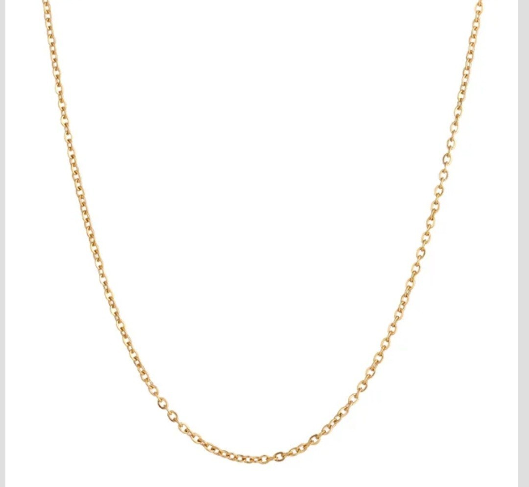 Gold-Plated Stainless Steel Chain Necklace 45+5 cm 2mm Unisex Daily Decor