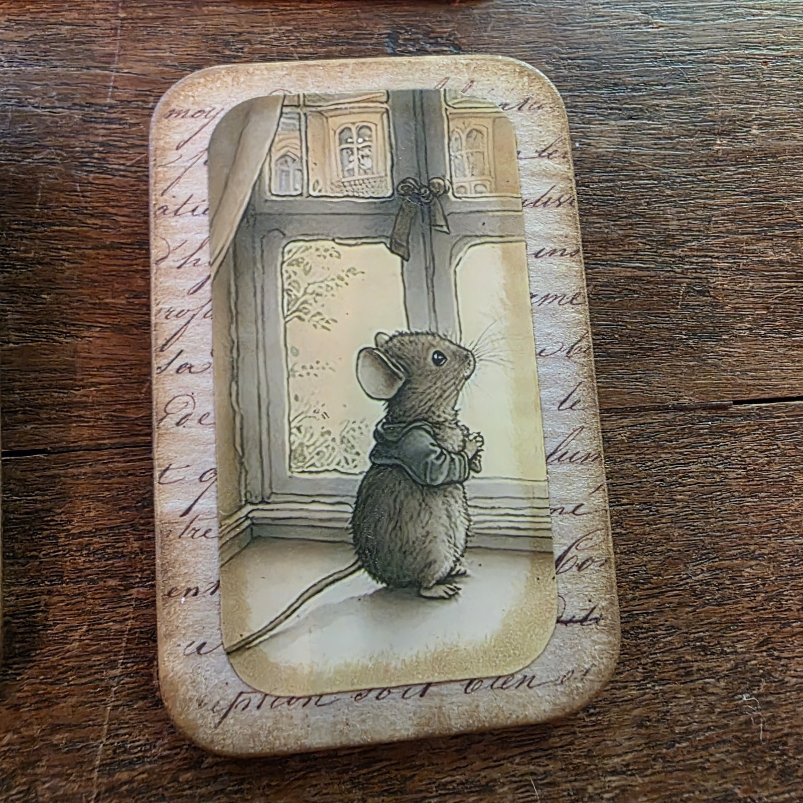 Dark Academia Handmade Brooch Storybook Animal Vtg Pin Charm Junk Journal OOAK