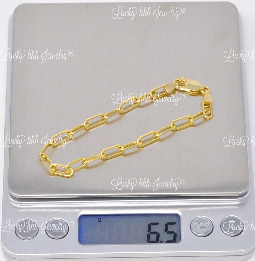 14K Yellow Gold Paperclip Bracelet 7 inches 6.50 grams