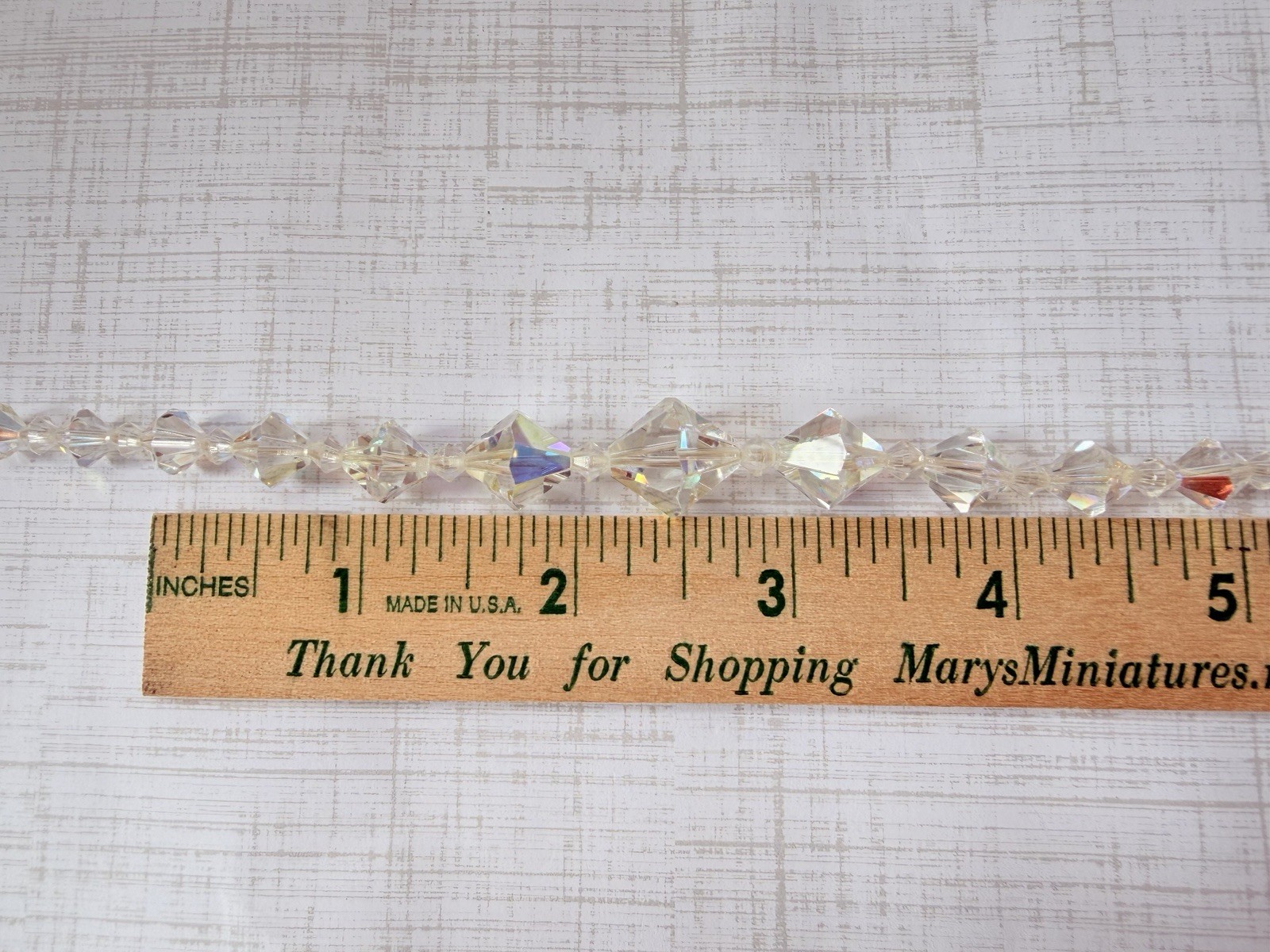 Vintage AB Aurora Borealis Crystal Bicone Bead Choker Necklace Jewelry